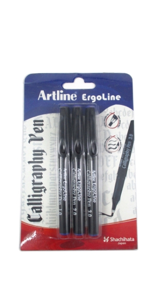 Artline Ergoline Calligraphy Pen Set with 3 Nib Sizes (Blue) - 1 Set