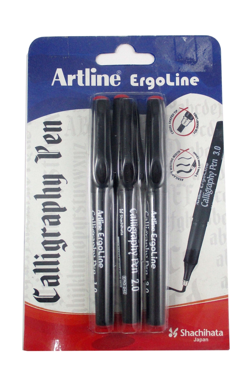 Artline Ergoline Calligraphy Pen Red Set of 3