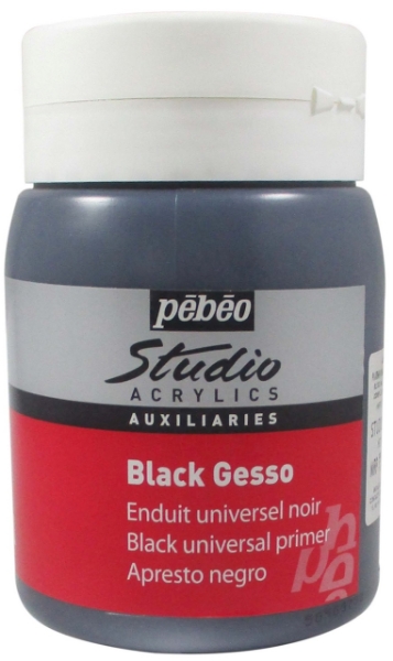 Picture of Pebeo Studio Acrylic Gesso - Black (Double Coat) 500ml Jar