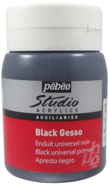 Picture of Pebeo Studio Acrylic Gesso - Black (Double Coat) 500ml Jar