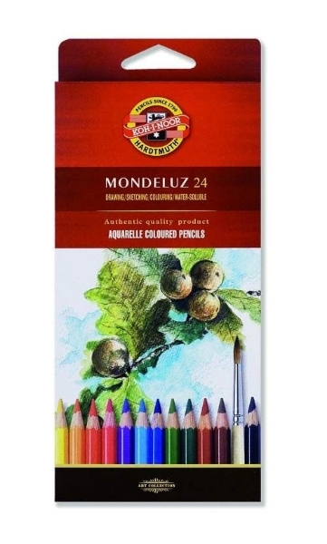Picture of Kohinoor Mondeluz Artist Aquarelle Colour Pencils Set Of 24 (Card Board Pack)