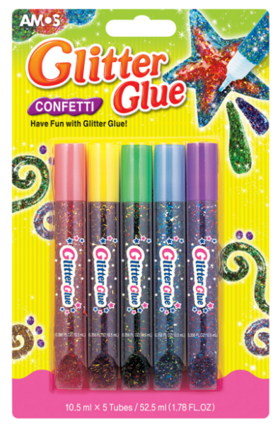 Picture of Amos Glitter Glue - Confetti Set of 5 colours