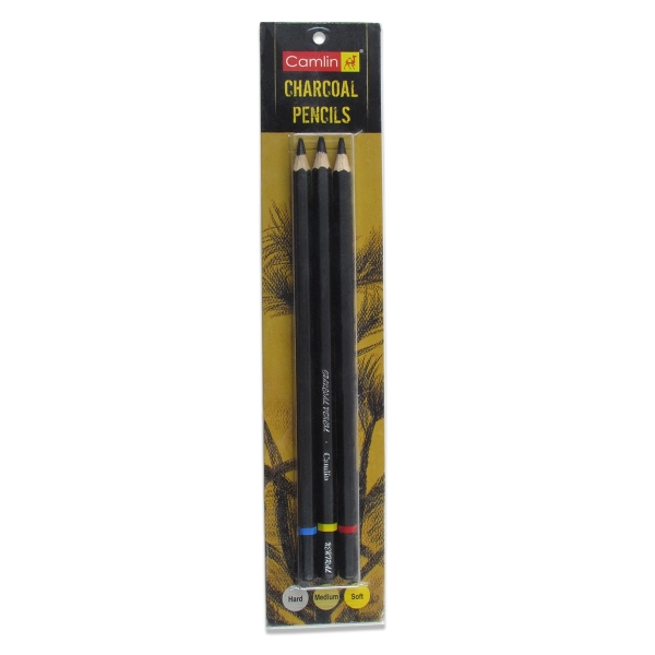 White camlin pencil Set Black Charcoal Powder