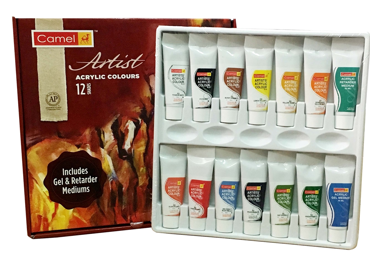 Camlin Artist Acrylic Set Of 12x40 (Gel Retarder