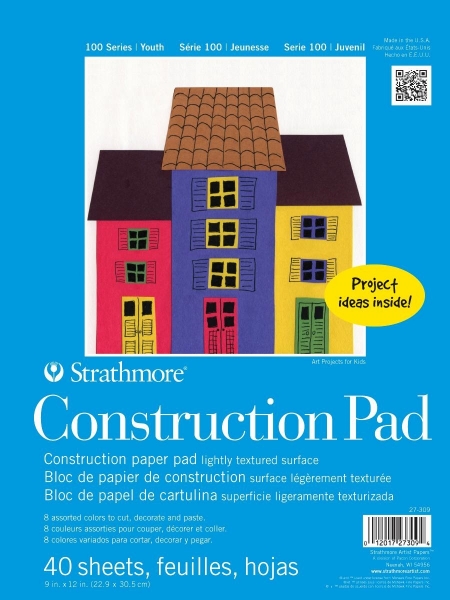 Picture of Strathmore 100 Series Youth Construction Pad - Assorted Colours - Tape Bound - 9" x 12" (40 Sheets)
