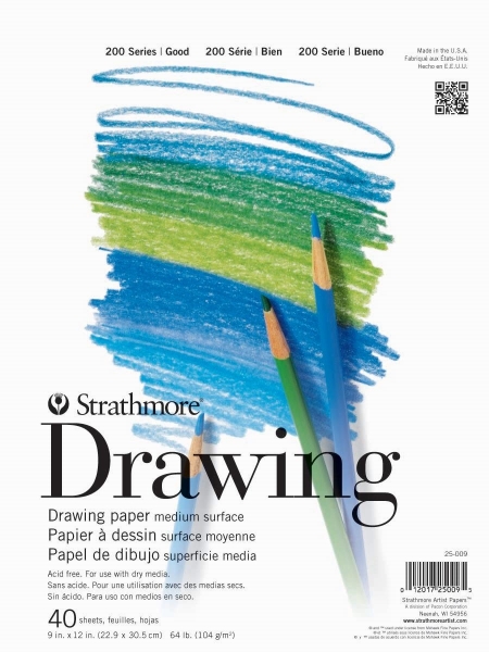 Picture of Strathmore 200 Series Drawing Pad - Tape Bound - 104gsm 9"x12" (40 Sheets)