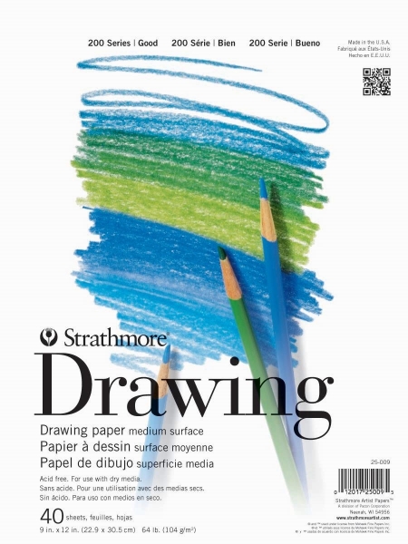 Picture of Strathmore 200 Series Drawing Pad - Tape Bound - 104gsm 9"x12" (40 Sheets)