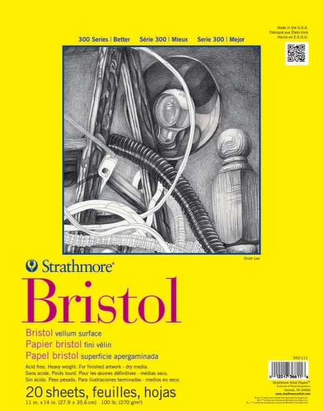 Picture of Strathmore 300 Series Bristol Vellum Pad - Tape Bound - 270gsm 11"x14" (20 Sheets)