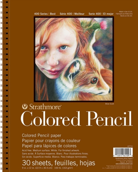 Picture of Strathmore 400 Series Colored Pencil Pad - Wire Bound - 163gsm 9x12" (30 Sheets)