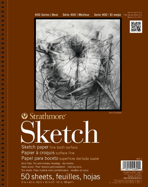 Picture of Strathmore 400 Series Sketch Pad - Wire Bound - 89gsm 9x12" (50 Sheets)