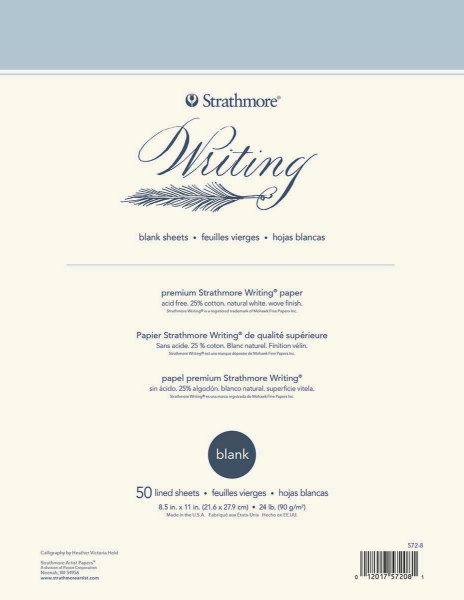 Picture of Strathmore 500 Series Writing Pad - 25% Cotton Blank - 90gsm 8.5"x11" (50 Sheets)