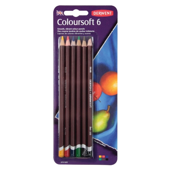 Picture of Derwent Coloursoft Pencils - Blister Pack of 6