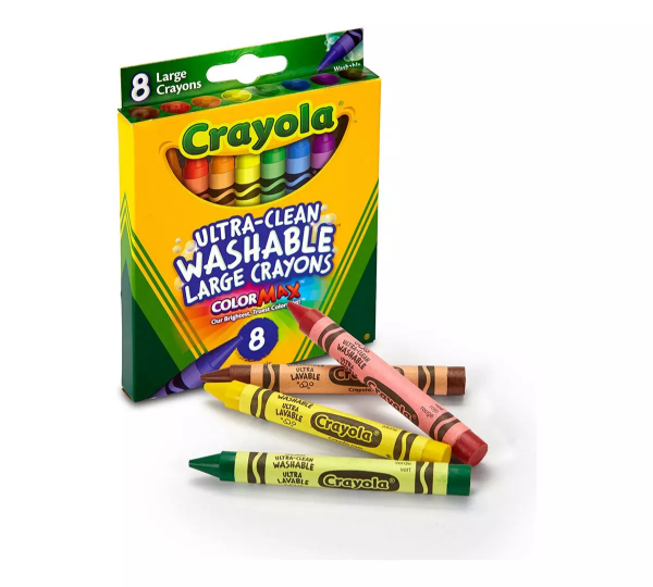 Crayola Crayons, Ultra-Clean Washable, ColorMax, Large - 8 crayons