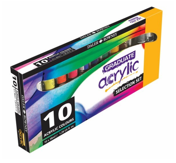 Picture of Daler Rowney Graduate Acrylic Colour Selection - Set of 10 (38ml)