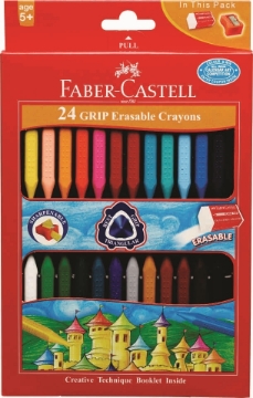 Picture of Faber Castell Grip Erasable Crayons Set of 24 Shades