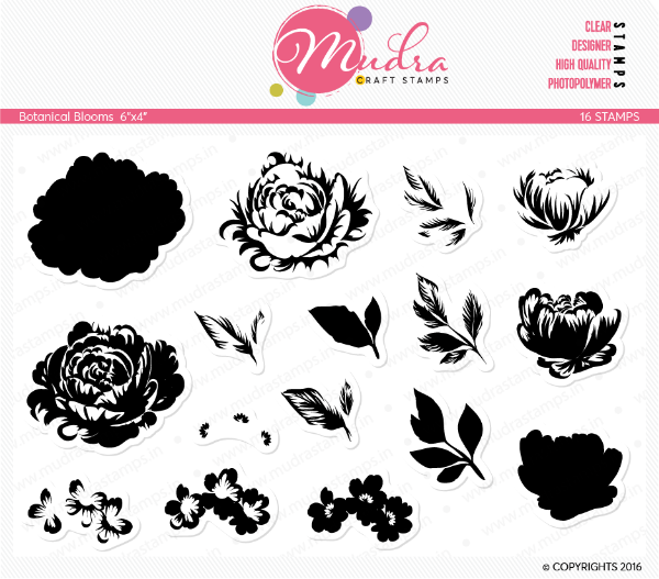 Picture of Mudra Photopolymer Stamps - Botanical Blooms 6"x4"