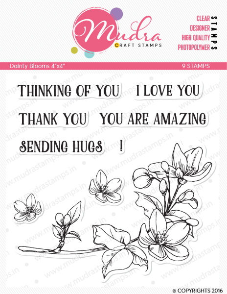 Picture of Mudra Photopolymer Stamps - Dainty Blooms II 4"x4"
