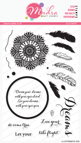 Picture of Mudra Photopolymer Stamps - Dreamcatcher 6"x4"