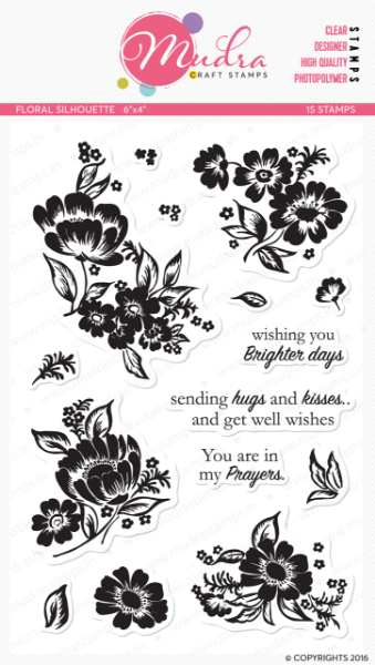 Picture of Mudra Photopolymer Stamps - Floral Silhouette 6"x4"