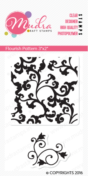 Picture of Mudra Photopolymer Stamps - Flourish Pattern 3"x2"