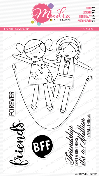 Picture of Mudra Photopolymer Stamps - Friends Forever 6"x4"