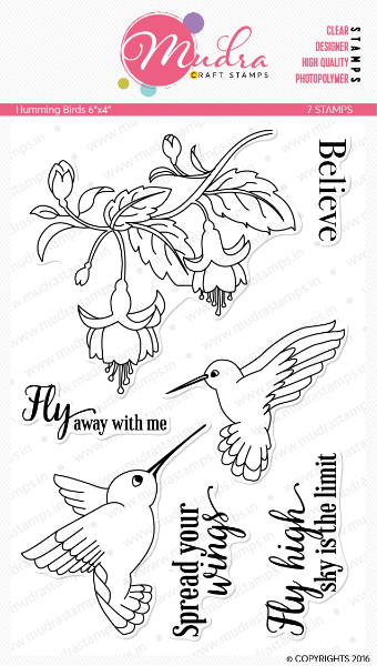 Picture of Mudra Photopolymer Stamps - Humming Birds 6"x4"