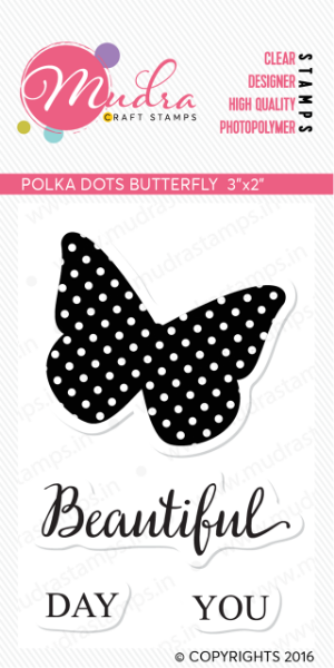 Picture of Mudra Photopolymer Stamps - Polka dots Butterfly 3"x2"