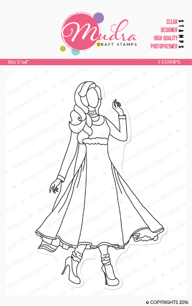 Picture of Mudra Photopolymer Stamps - Ria 5x4"