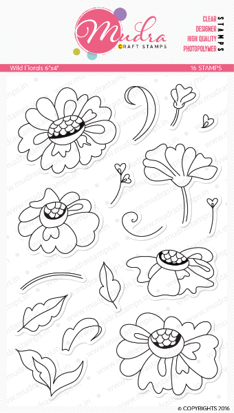 Picture of Mudra Photopolymer Stamps - Wild Florals 6"x4"