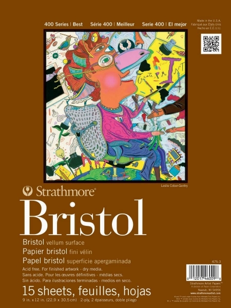 Picture of Strathmore 400 Series Bristol Pad 2-Ply Vellum - Tape Bound - 270gsm 9x12" (15 Sheets)