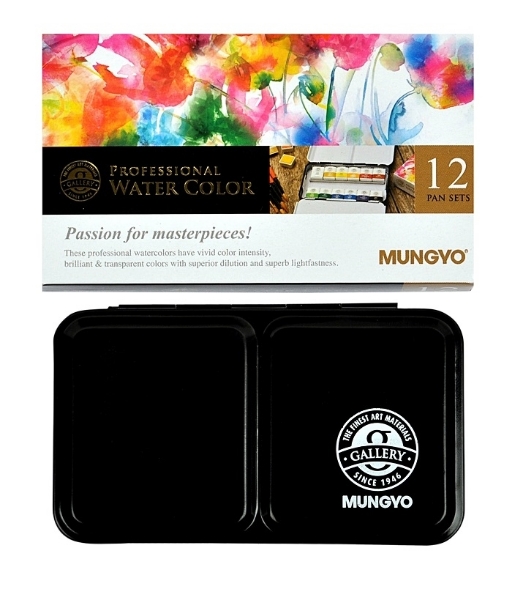 Picture of Mungyo Professional Watercolor - Half Pan Set of 12 Colours