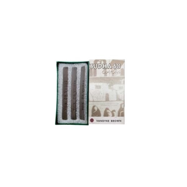 Picture of Sudha 68 Dry Crayons Vandyke Brown (3 Pieces)