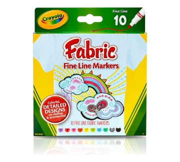 Picture of Crayola Fabric Fine Line Markers Set of 10