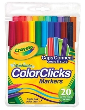Picture of Crayola washable Color Clicks Markers Set of 20 (Connecting Markers)