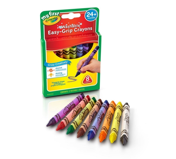 Picture of Crayola Washable Easy - Grip Crayons Triangular Shape Set of 8