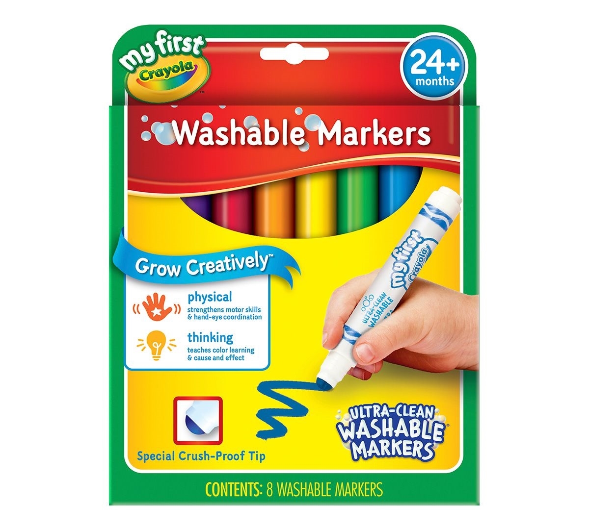 Crayola UltraClean Washable Markers Set of 8 (Proof Tip)