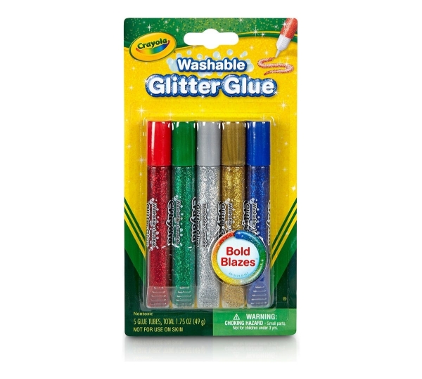 Picture of Crayola Washable Glitter Glue Set of 5 (Bold Blazes)