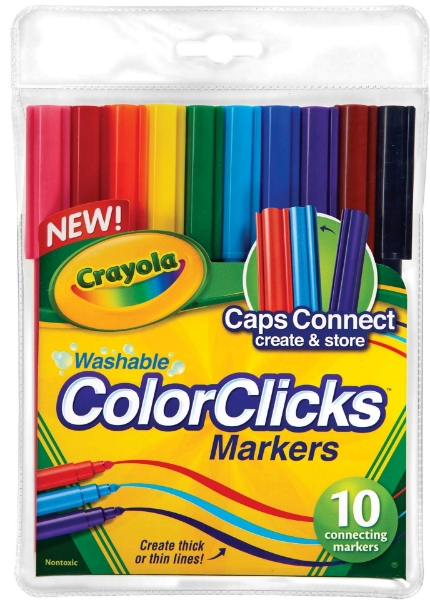 Crayola Washable Color Clicks Markers Set of 10 (Connecting Markers)