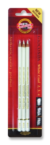 Picture of Kohinoor Gioconda White Charcoal Pencils Set Of 3