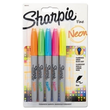 Picture of Sharpie Fine Permanent Markers Set of 5 - Neon Shades