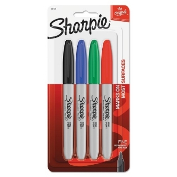 Picture of Sharpie Fine Permanent Marker Set of 4 Colours (Assorted)
