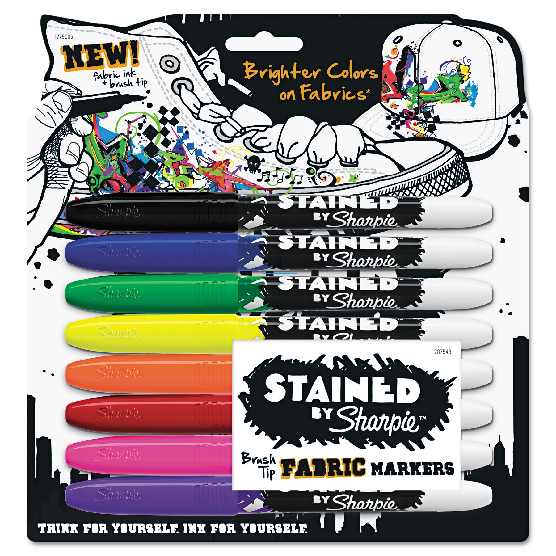 Sharpie Fabric Marker Brush Tip Set of 8 (Assorted)