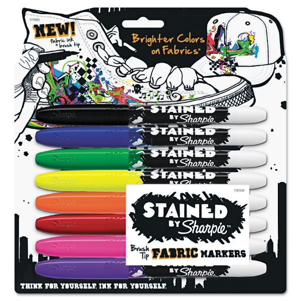 Picture of Sharpie Fabric Marker Brush Tip Set of 8 (Assorted)