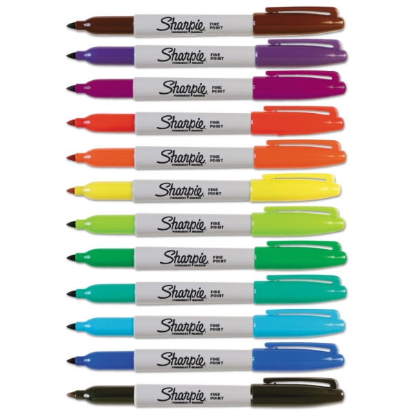 Picture of Sharpie Fine Permanent Marker Set of 12 Colours (Assorted)