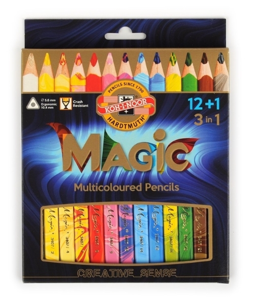 Picture of Kohinoor Magic Pencil Set Of 12 +1 (Jumbo Triangular Shape)