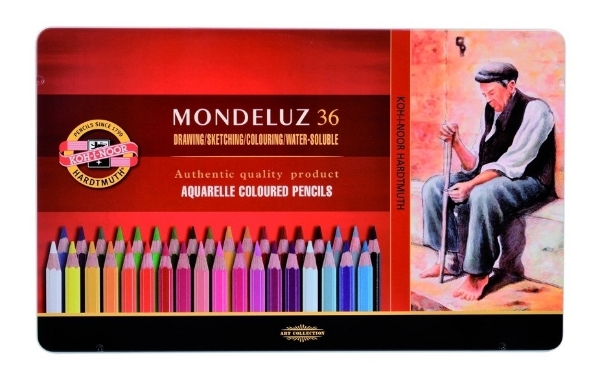 Picture of Kohinoor Mondeluz Aquarelle Colour Pencils Set Of 36 - (Tin Box Pack)