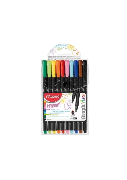 Picture of Maped Graph'Peps Extra Fine Liner Pen Set of 10 Colours