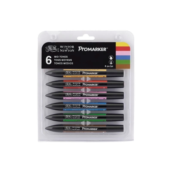 Picture of Winsor & Newton Promarker Set of 6 (Mid Tones)