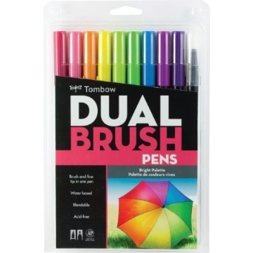 Picture of Tombow Dual Brush Pen Set 10 - Bright Palette