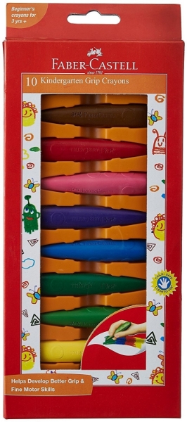 Picture of Faber Castell Kindergarten Grip Crayons - Set of 10 (Assorted Colours)